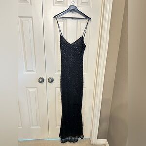 Meshki- Chessi sequin maxi black formal dress size-small
